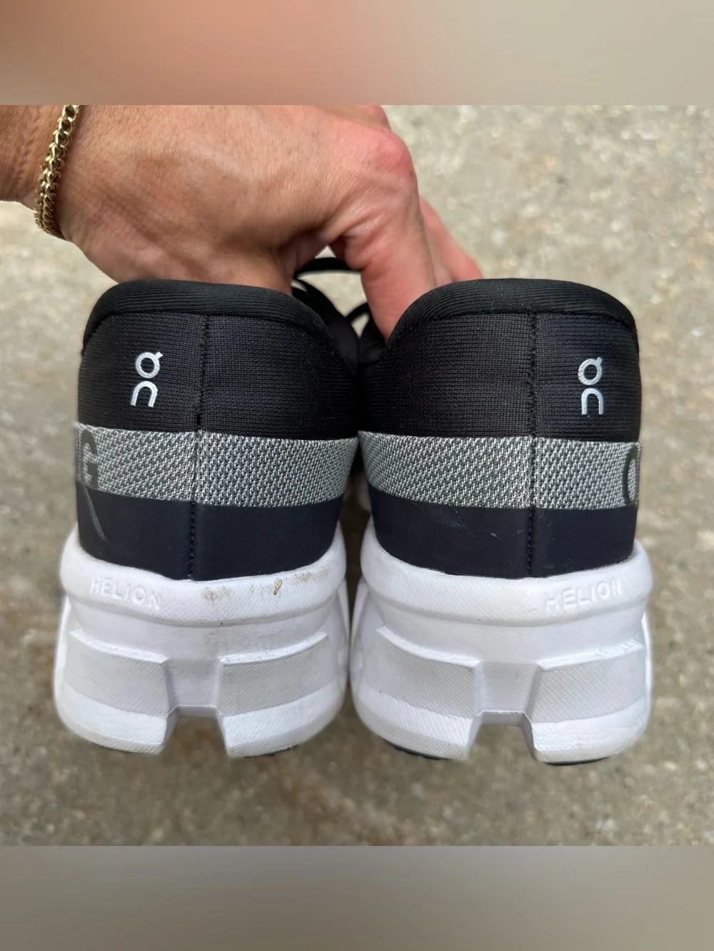 On Running Cloud Monster Shoes Women 11 Athletic Black White Active Sneaker